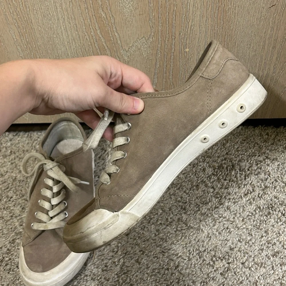 Rag & Bone Standard Issue Sneaker Shoes Gray Suede Lace Up Low Top Size 39.5 9.5